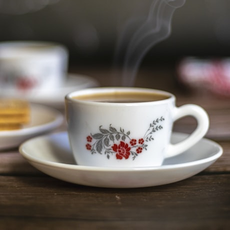 A steaming cup of tea